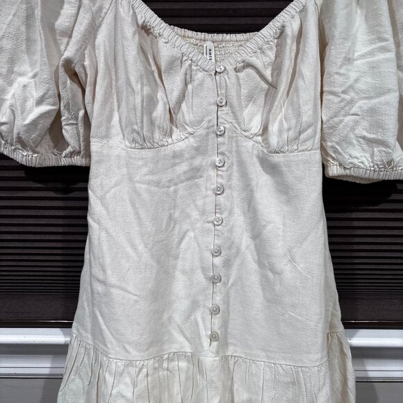 American Eagle Puff Sleeve Babydoll Dress Cream SZ: Small - Picture 2 of 15